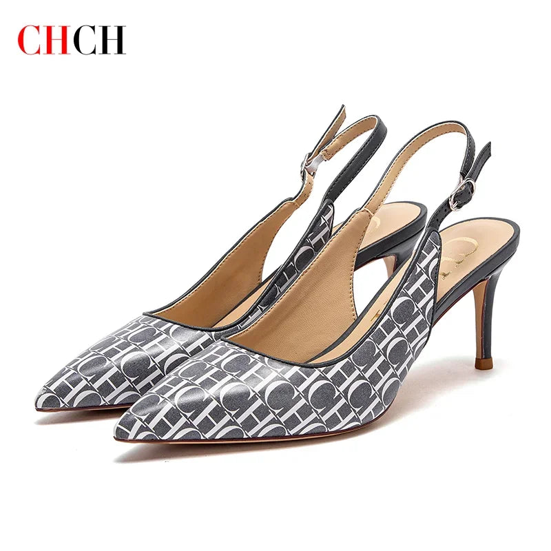 2024 Heels CHCH Women's 7cm High Heels Ankle Strap Heeled Sandals Wedding Party Dress Shoes