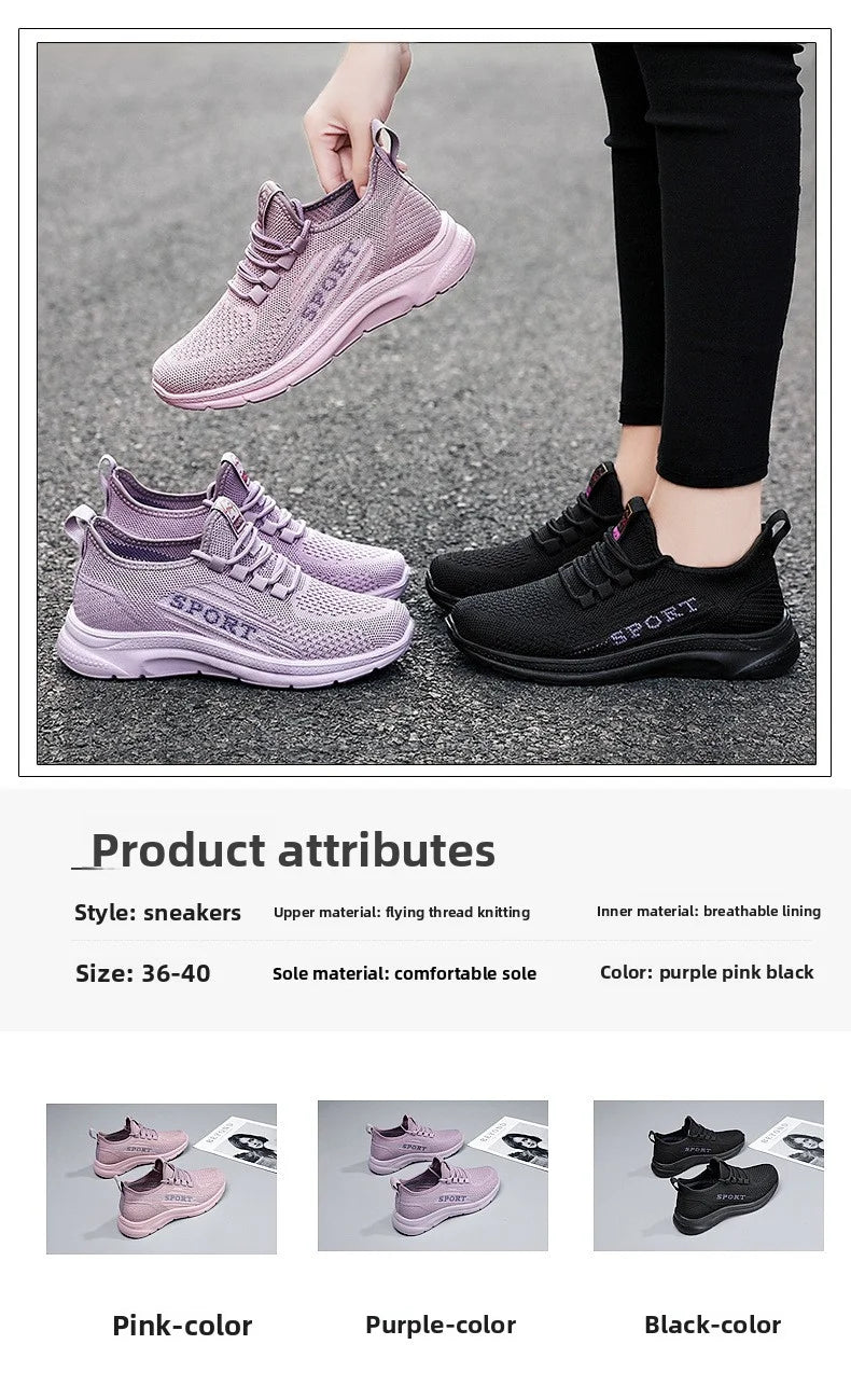 Sneakers 2025 New Fashion Wedge Platform Plus Size Casual Sports Shoes Women Lace-up Mesh Breathable Women's Vulcanized Shoes
