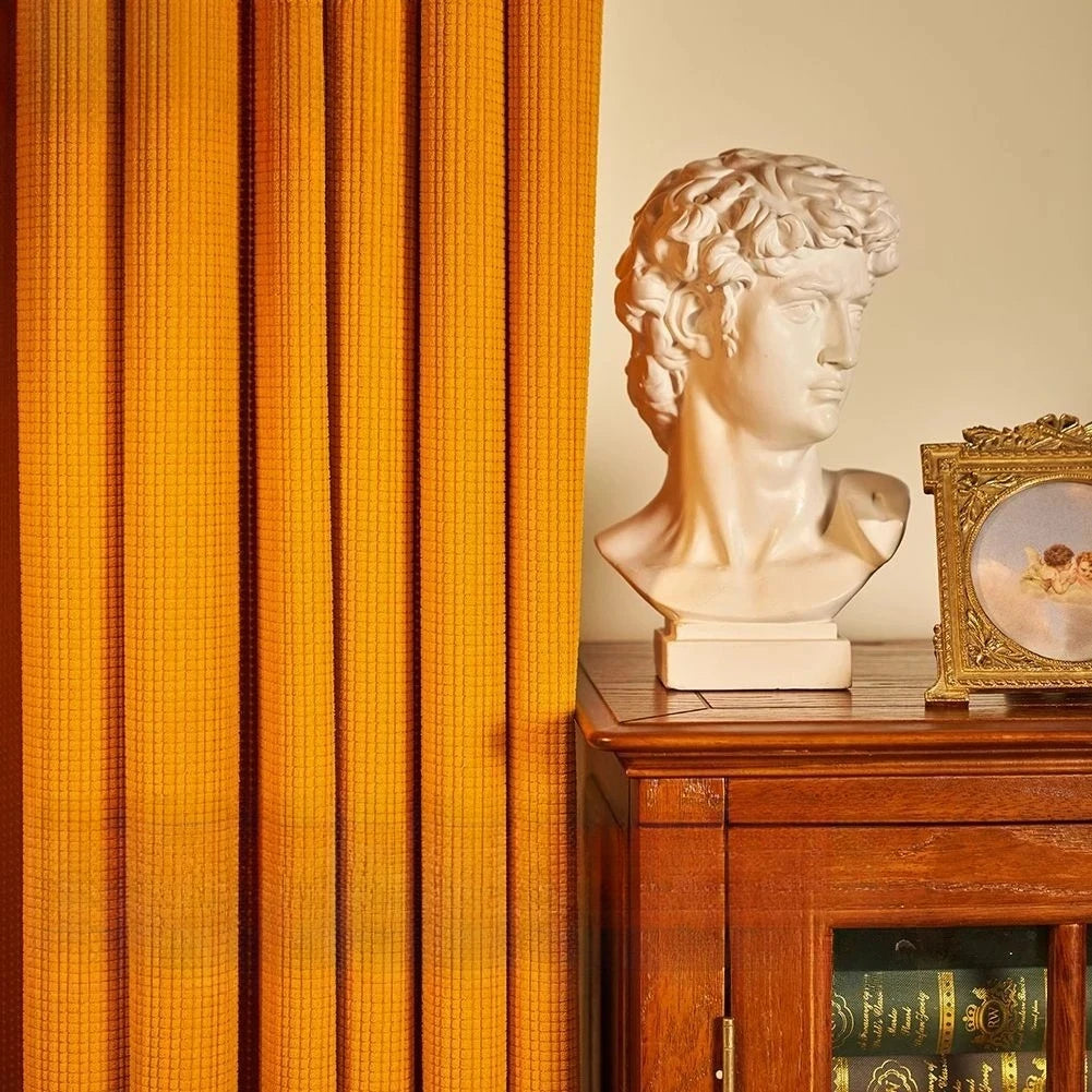 European Luxury Curtains for Living Room Rice Velvet Solid Color Blackout Velvet Bedroom Dining Study Hall Decor Custom Size