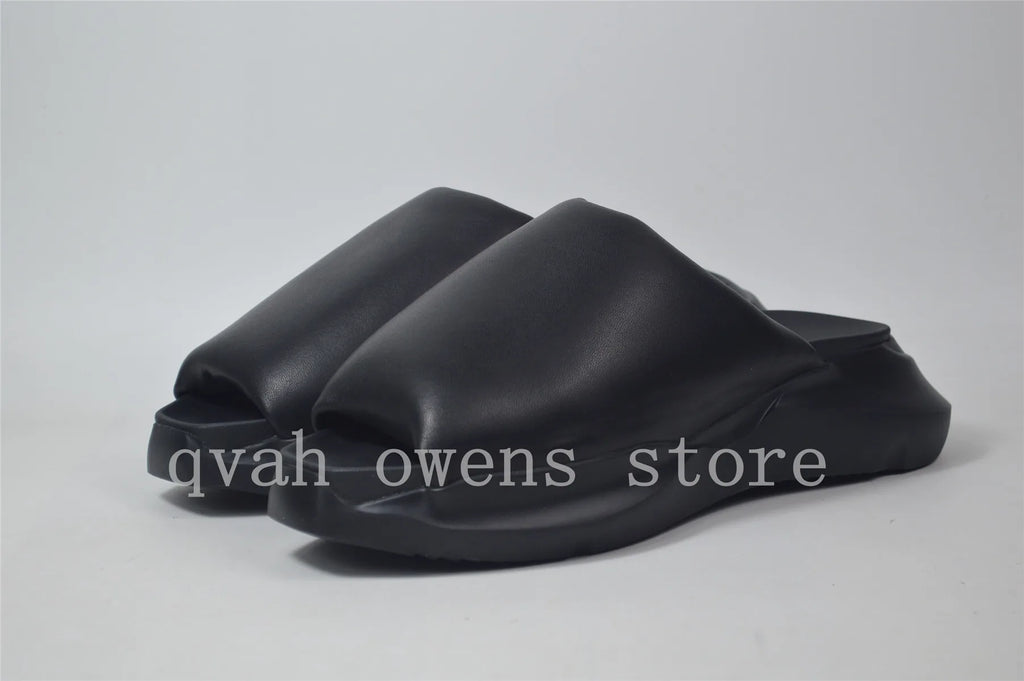 Men Platform Sandals Casual Leather Slipper Luxury Trainers Height Increasing High Street Summer Black Shoes