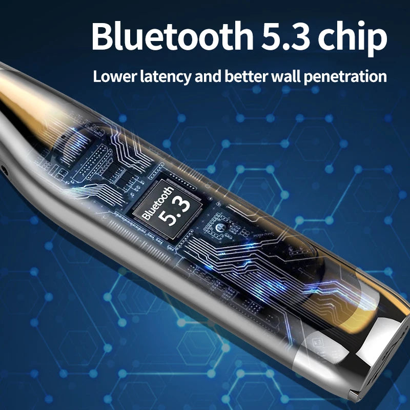 سماعة رأس بلوتوث لاسلكية مع شاشة رقمية LED وسماعة رأس معلقة على الرقبة يمكن إدخال بطاقة سماعات أذن بلوتوث رياضية للجري