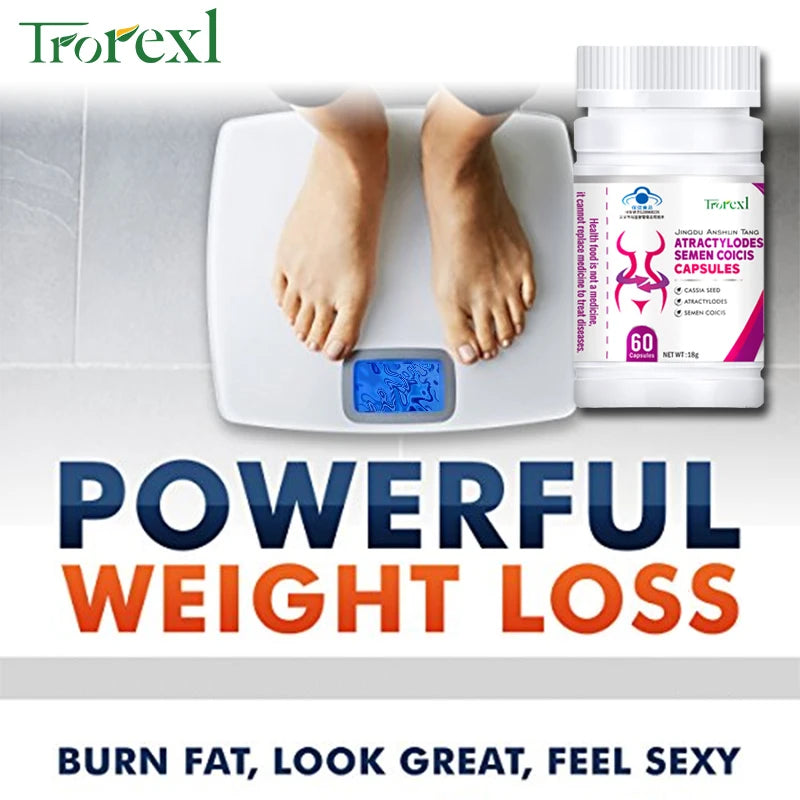 Natural Cassia Seed & Coix seed Pills, Detox Slim, Metabolism Booster, Burn Fat, 100% Herbal, Vegan & NO SIDE EFFECT