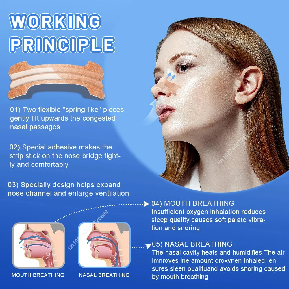 10/50/100pcs Breathing Nasal Strips Right Way Stop Snoring Anti Snoring Strips Easier Better Breathe Health Care Sleeping Well