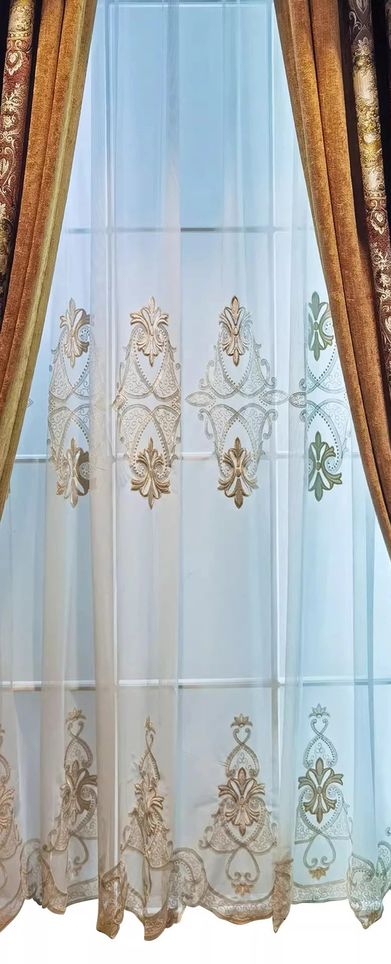European American Curtains for Living dining Room Bedroom  Retro High-end Court French Villa Blackout Luxury Atmosphere High-end