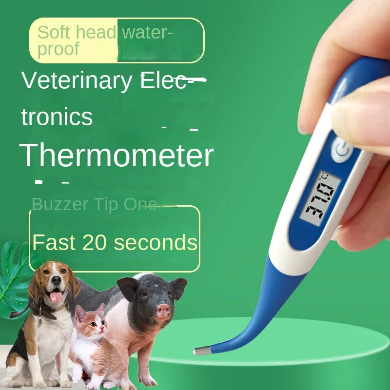 Fever Thermometer Medical Digital LCD Medical Fast Measurement Veterinary Farm Thermometer Pet Medical Equipment Soft Head
