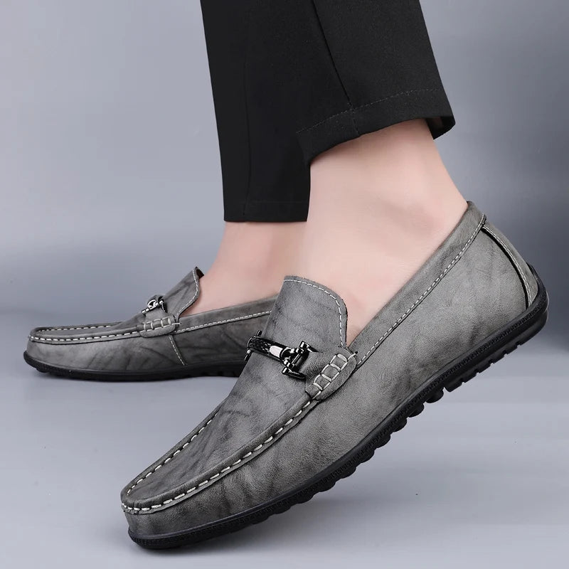 Genuine Leather Loafers for Men Handmade Casual Shoes Moccasins Breathable Sneakers Mens Driving Shoes Comfort Soft Dress Flats