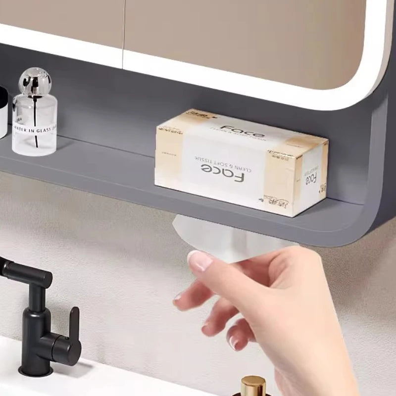 Standing Storage Bathroom Cabinet Shelf Light Mirror Organizer Bathroom Cabinet Vanity Shower Rack Banyo Dolabi Furniture