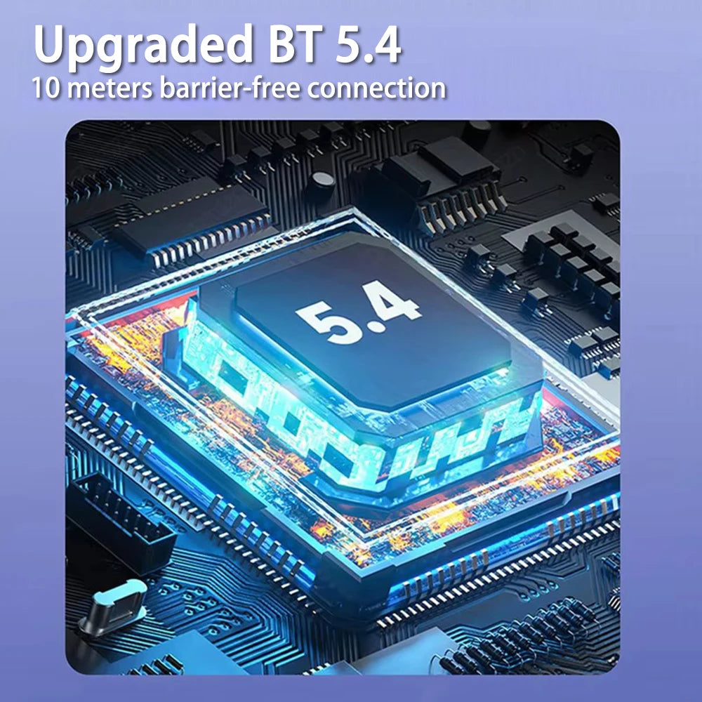 Bluetooth 5.4 Wireless Headset, Long Battery Life Hanging Ears,Start Noise Reduction Digital Display Sports Sleep Music Earring