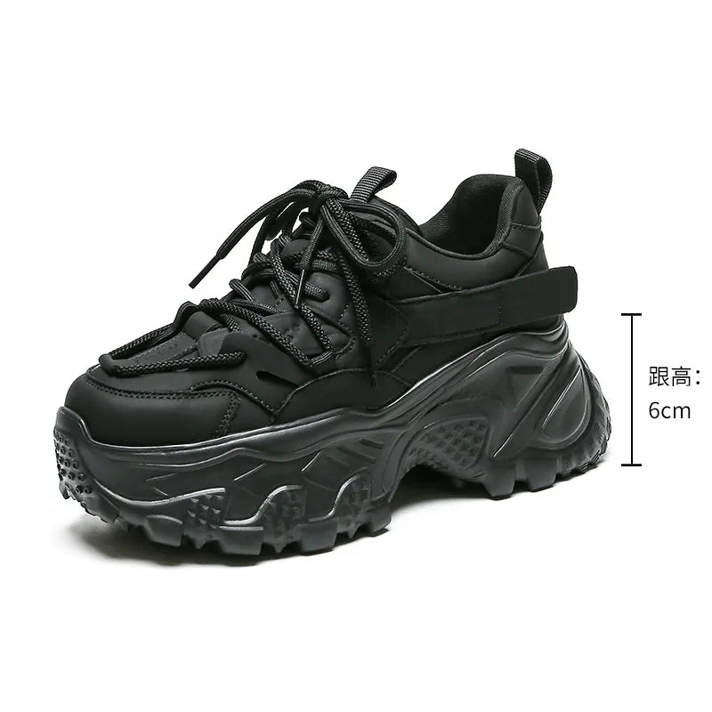 New Thick soled Dad Shoes Women's Versatile Casual Shoes with Strap Up Height Increase Lightweight Versatile Women's Shoes
