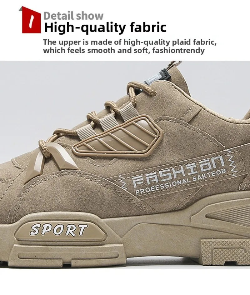 Men's Sneakers Waterproof Work Boots Workwear Shoes Thick Soled Plush Cold Resistant Lace Up Anti Slip Cotton Shoes 2025