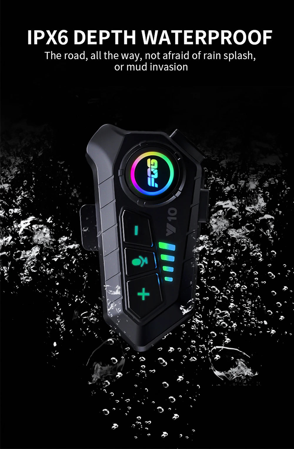 سماعة رأس خوذة بلوتوث 5.3 لاسلكية بدون استخدام اليدين طقم هاتف للدراجات النارية سماعة أذن مقاومة للماء مشغل موسيقى MP3 مكبر صوت للدراجات النارية