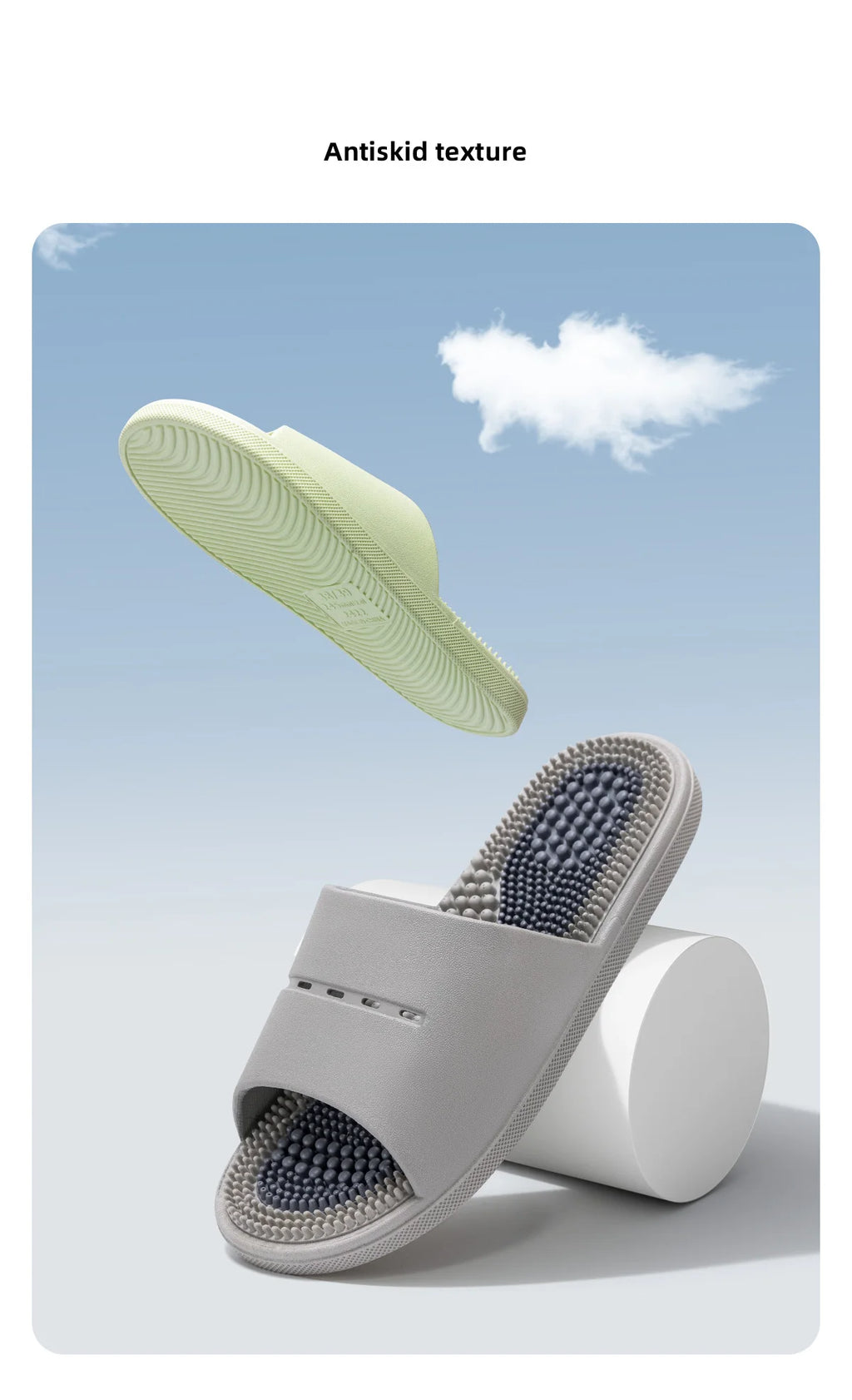 PVC Unisex Slippers Massage Wellness Home Slippers Comfortable Breathable Indoor Slippers