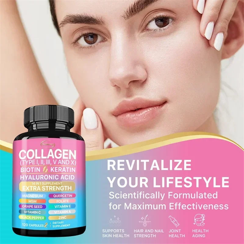 Collagen Supplement - Supports Skin Health, Boosts Immunity and Maintains Overall Well-being, Anti-aging