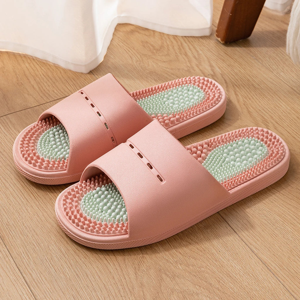 PVC Unisex Slippers Massage Wellness Home Slippers Comfortable Breathable Indoor Slippers