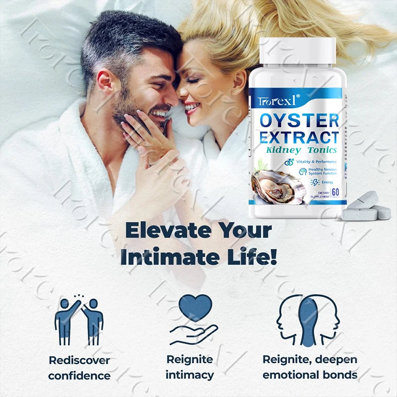 Oyster Extract Zinc Tablets Supports Energy Vigorizante and Wellness, Male Health Enhancing Supplement