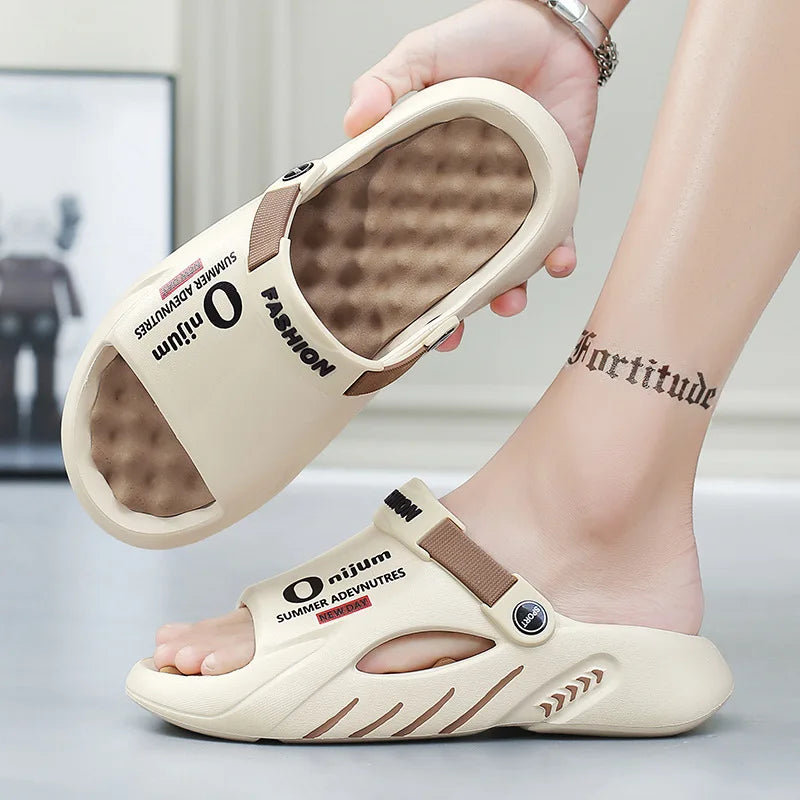 Comwarm New Thick Sole Men Sandals Indoor Outdoor Men Massage Slippers Casual Beach Slides Fashion Men's Sport Slippers Big Size