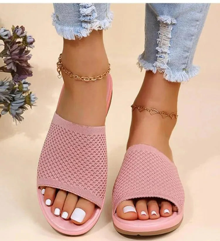 Women Sandals Elastic Force Slippers For Summer Shoes Women Flat Sandals Lightweight Summer Sandals Women's Footwear Female