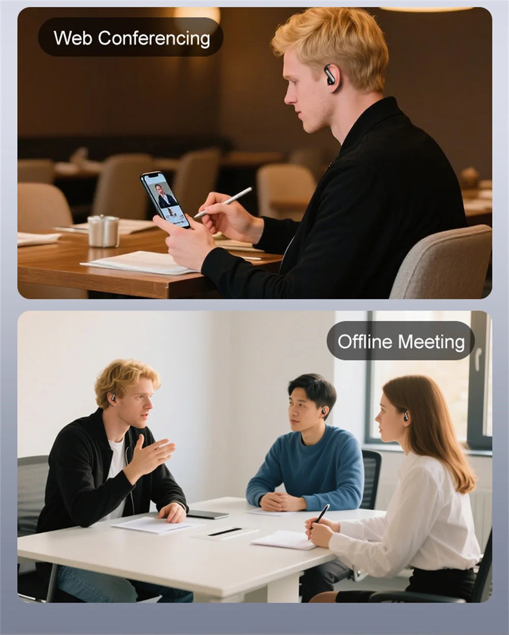 Smart Translation Headsets 144 Languages Real Time Translator Earbuds Wireless Bluetooth Headphones For Travel Business Learning