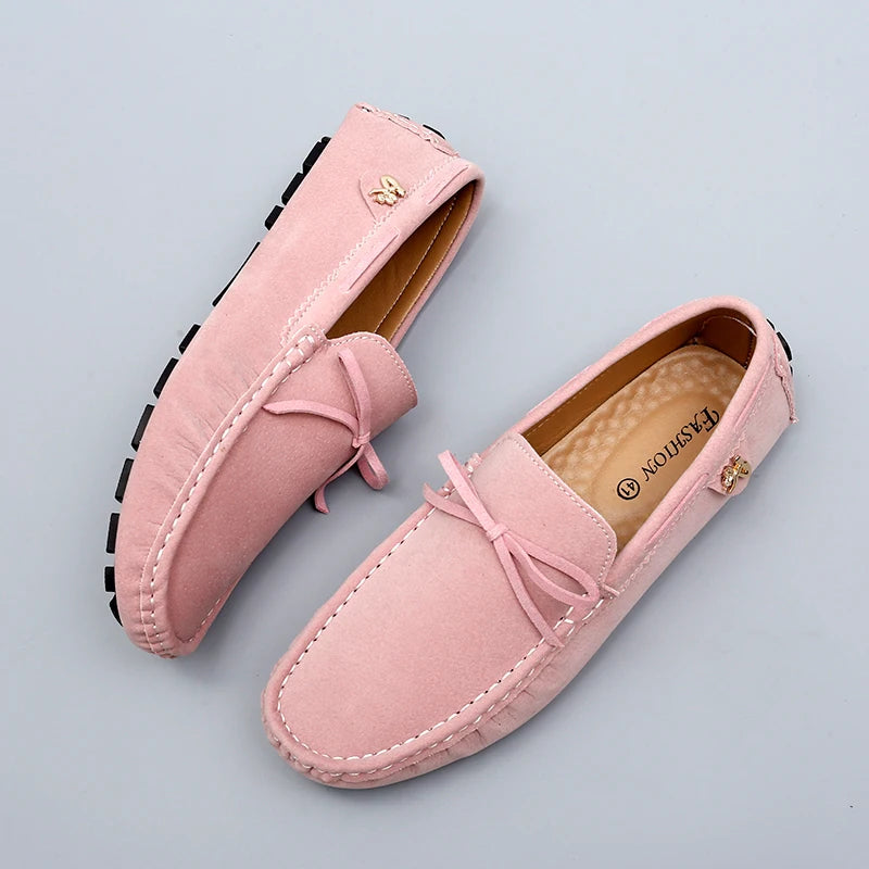 Pink Men Tassels Moccasin Shoes Europe Stylish Male Formal Dress Party Suit Shoes Big Size 35-48 Adult Leisure Driving Loafers
