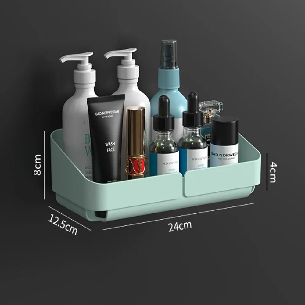 Bathroom  Kitchen Convenience Rack Shelf Makeup Storage Organizer Shower Shelf Cosmetics Shampoo Rack  Wall Spice No Drilling