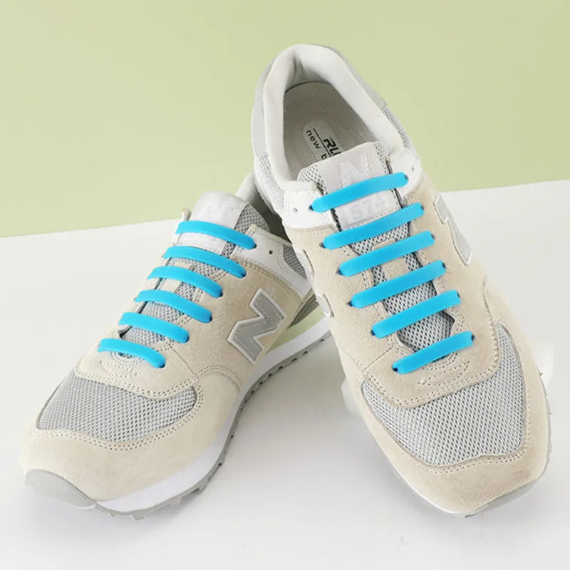 12Pcs Silicone Shoelaces for Shoes No Tie Shoe laces Elastic Laces Sneakers Kids Adult Rubber Shoelace One Size Fits All Shoes