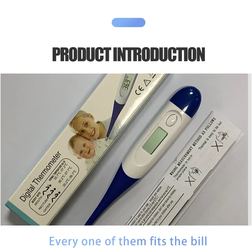 Fever Thermometer Medical Digital LCD Medical Fast Measurement Veterinary Farm Thermometer Pet Medical Equipment Soft Head