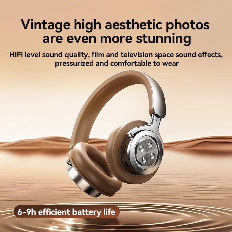 سماعات رأس بلوتوث 5.3، سماعات رأس للألعاب، سماعات أذن لاسلكية ثنائية الوضع، قابلة للطي، سماعات رأس موسيقية لتقليل الضوضاء لأجهزة iPhone وXiaomi