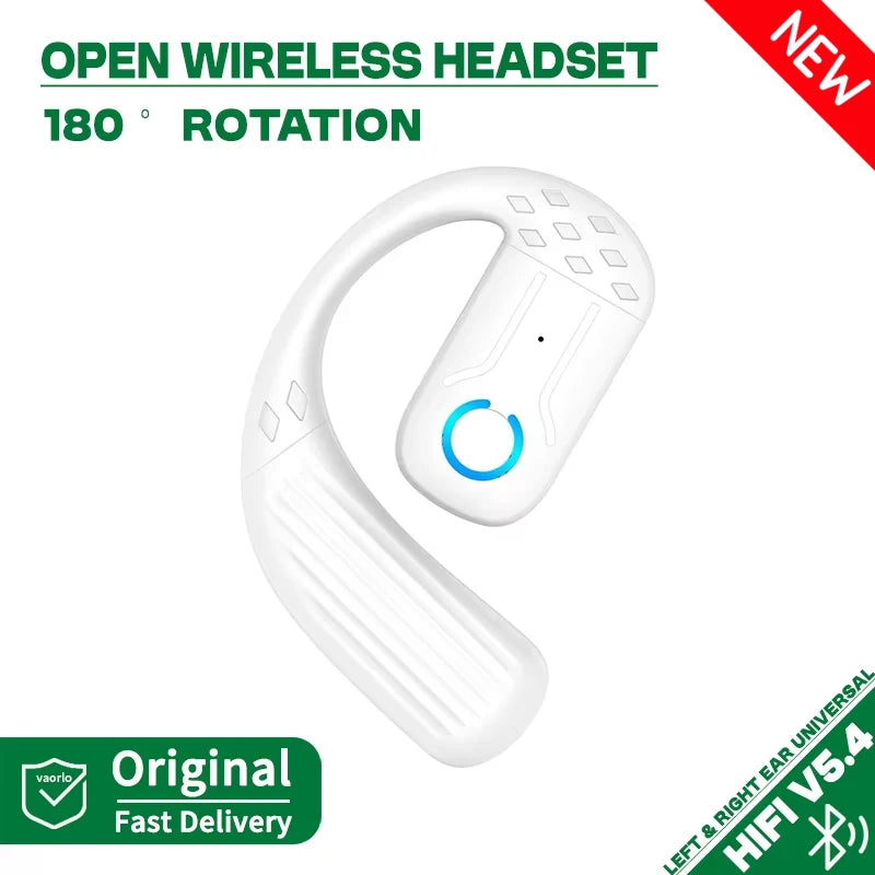 Bluetooth 5.4 Open Wireless Headset 180° Rotation Adjustable Left Right Ear Universal Ear-Hook Earphone With Mic Sport Business