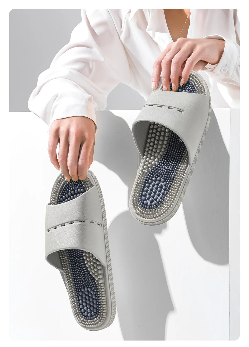 PVC Unisex Slippers Massage Wellness Home Slippers Comfortable Breathable Indoor Slippers