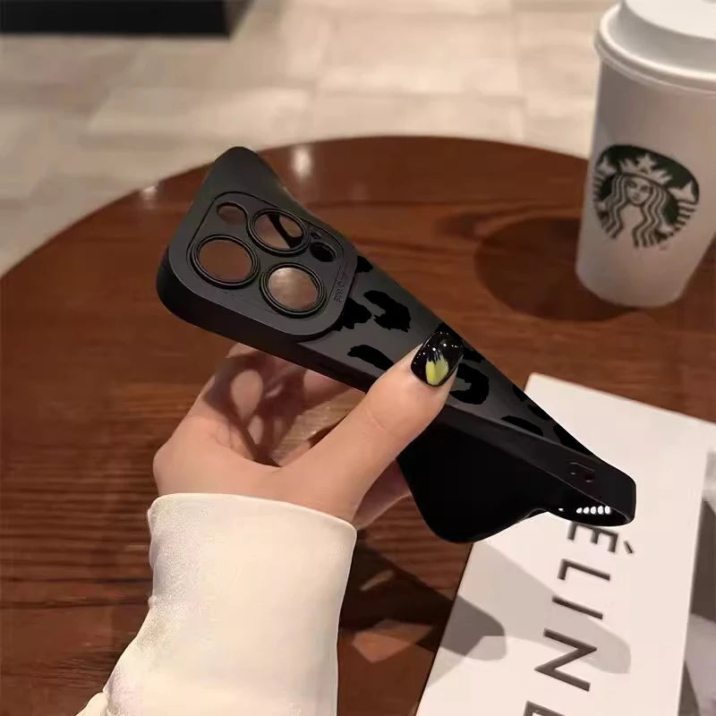 جراب هاتف واقٍ للكاميرا بتصميم جلد الفهد لهاتف iPhone 16، iPhone 17 Air 15 14 13 12 11 Pro Max 16E XS XR X 7 8 Plus