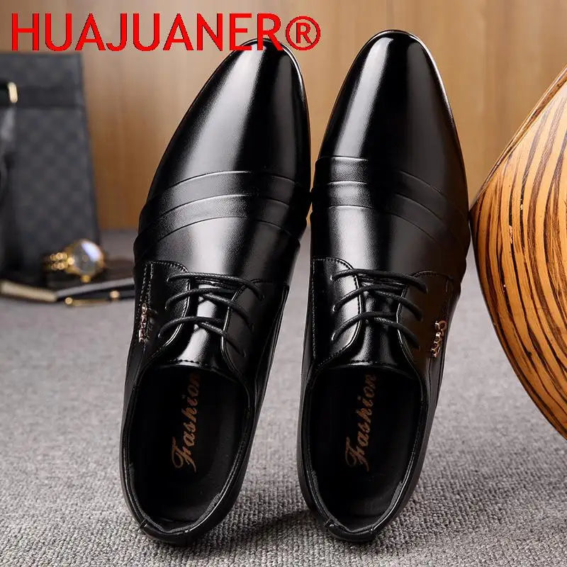 New Fashion Mens PU Leather Shoes Wedding Business Dress Nightclubs Oxfords Breathable Working Lace Up Shoes