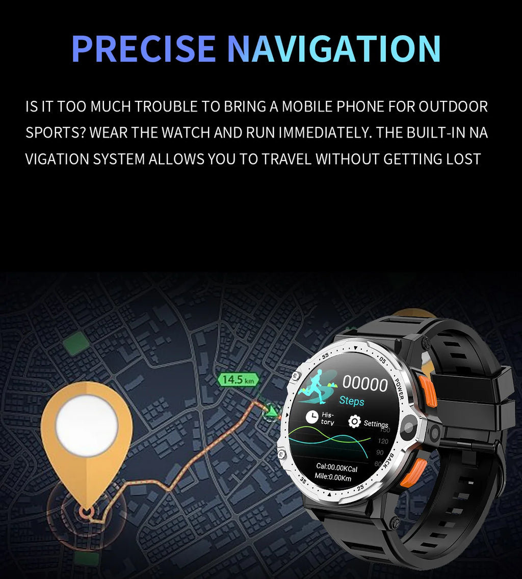 Android with Wifi GPS Support Sim Card Camera Mobile Phone Smart Watches IP67 Alloy Silica Gel Male Round 2023 Newest Pg999 4g