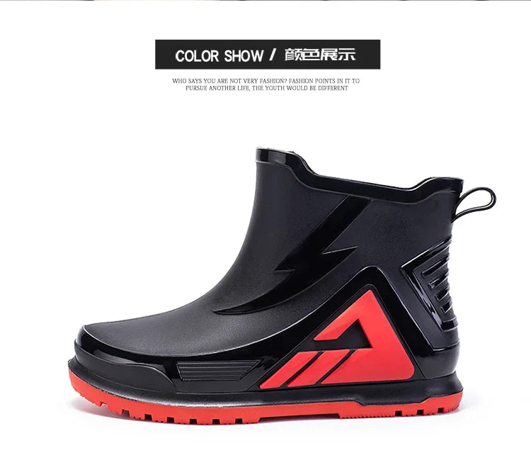 High Rain Boots Water Shoes Couple Chef Shoes Original Men Waterproof Raincoat Man Work Rubber Boots Men's Long Rubber Boot Boat