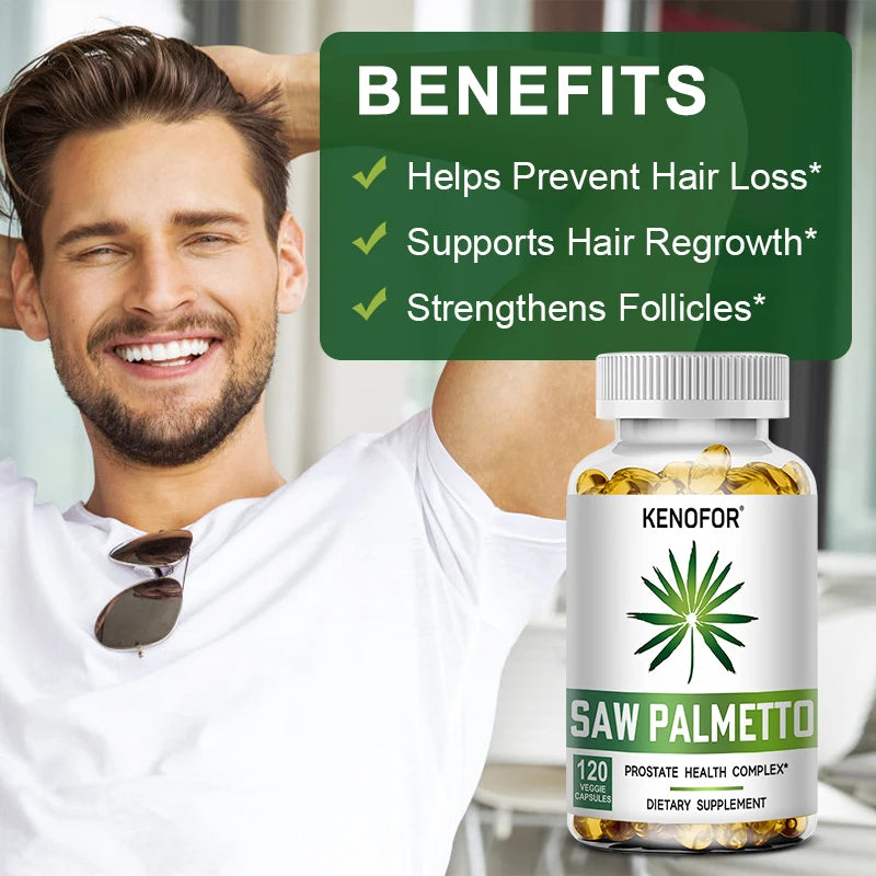 Saw Palmetto Capsules - Prostate Health, Hair Growth, Men's Health, Urinary Tract Health, Improved Frequent Urination for Men's