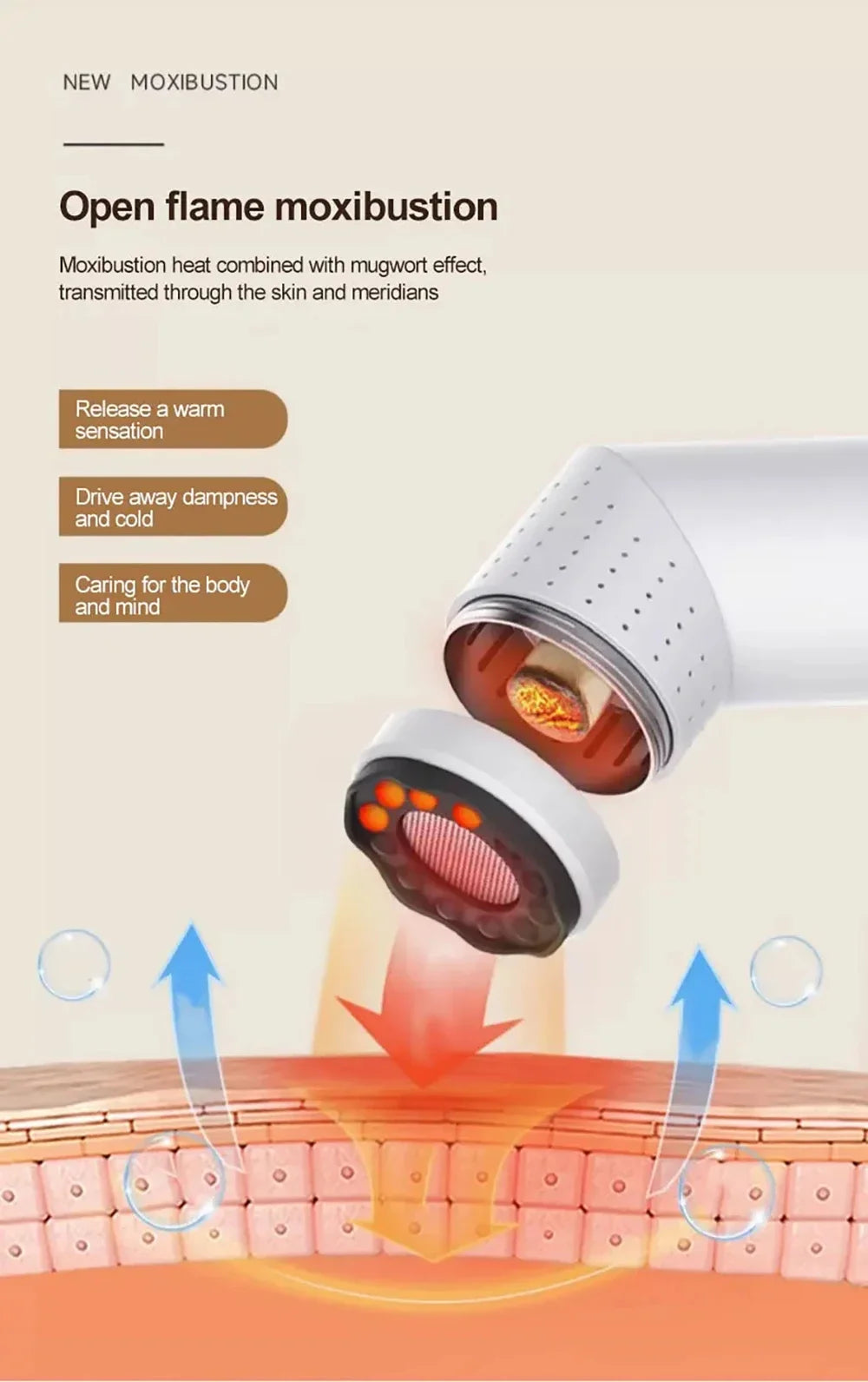 Moxibustion Scraping Massager Instrument Portable Intelligent Health and Wellness with Stone Moxibustion Scrap Board Accessories