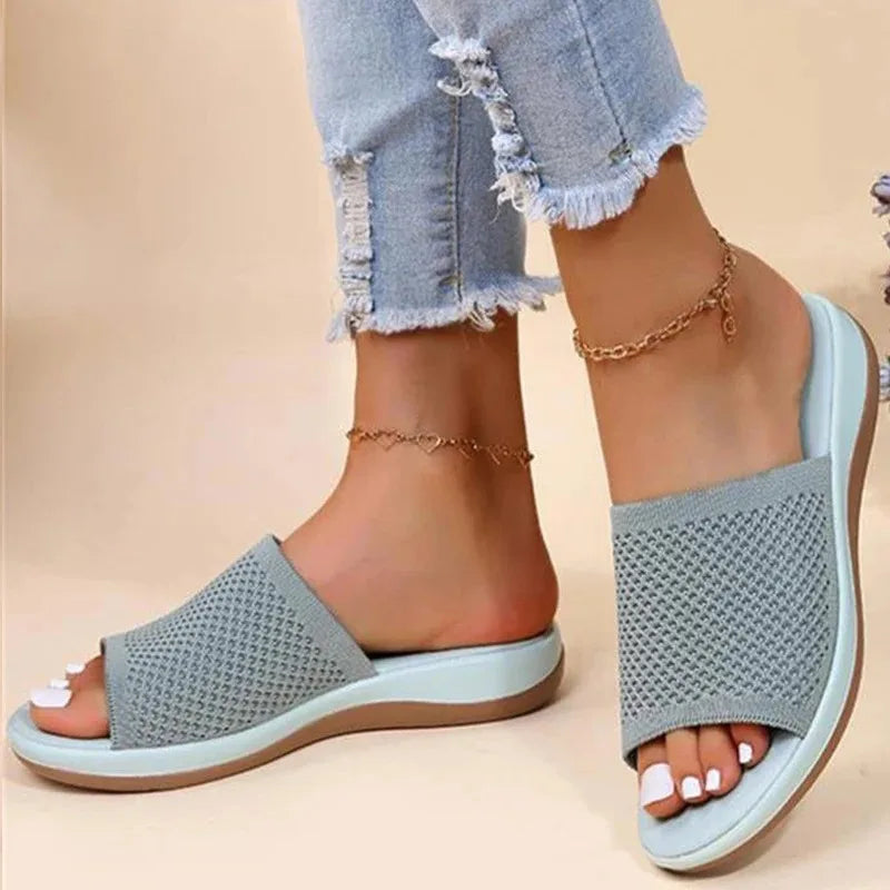 Women Sandals Elastic Force Slippers For Summer Shoes Women Flat Sandals Lightweight Summer Sandals Women's Footwear Female
