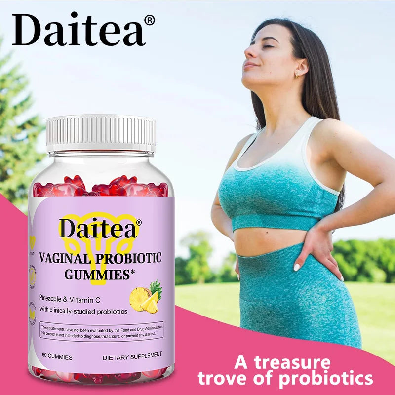 حلوى جيلاتينية يومية غنية بالبروبيوتيك للنساء، مع فيتامين سي، تدعم صحة المسالك البولية والمهبل، وتحسن المزاج، وتعزز الصحة العامة