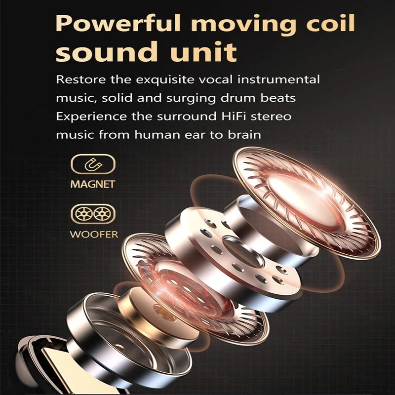 سماعة رأس لاسلكية M19 بتقنية البلوتوث 5.3، سماعات أذن بلوتوث IPX5 مقاومة للماء مع ميكروفون وسماعات أذن ستيريو هاي فاي لجميع الهواتف