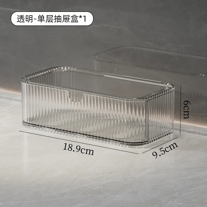 Bathroom Storage Boxes Transparent  Cosmetics Dormitory Accessories Organizer Modern Style Convenient Organization Home
