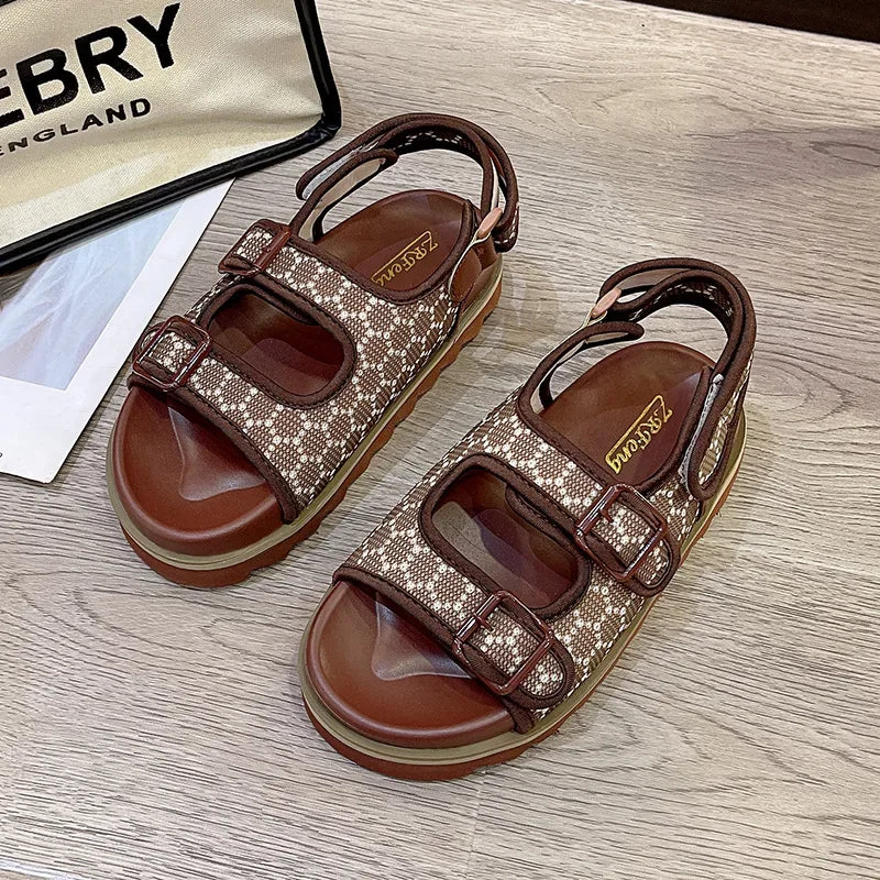 Sandal Women's Geometric Slingback Platform Sandals for The Beach Roman Sandal Platform Shoes Outdoor Beach Sandals