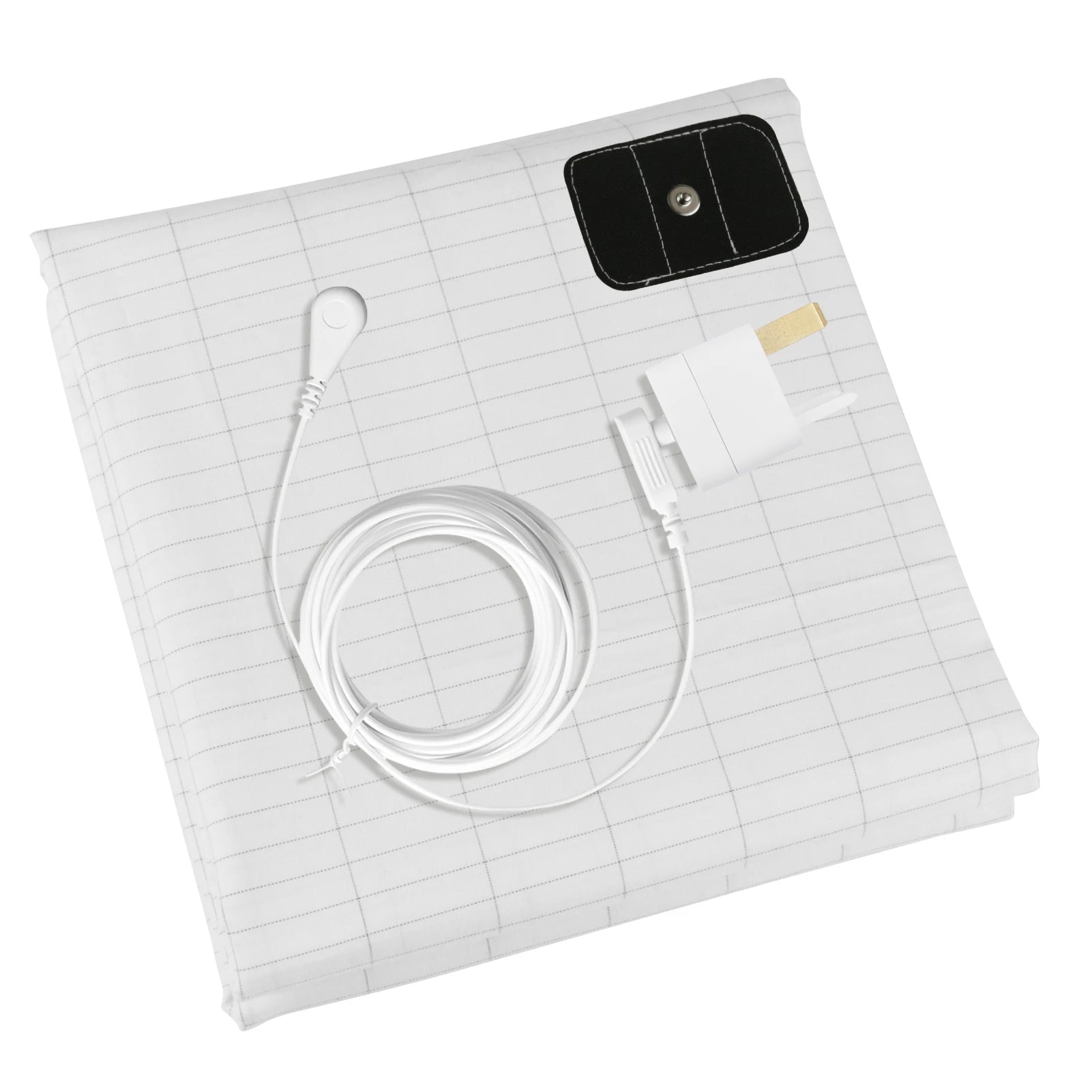 10% Silver Fiber Grounding Sheet Flat Bedsheet with Earthing Cord Organic Cotton Health Sheet Natural Wellness Release Stress