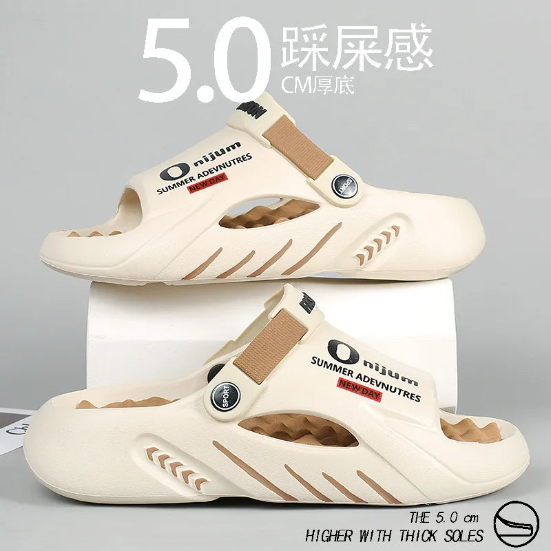 Comwarm New Thick Sole Men Sandals Indoor Outdoor Men Massage Slippers Casual Beach Slides Fashion Men's Sport Slippers Big Size