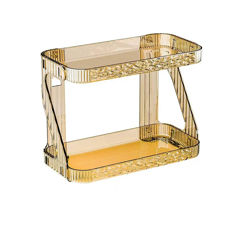 Bathroom Double Layer Cosmetics Storage Rack Toilet Hangable Cosmetic Storage Shelf Washstand Desktop Skincare Storage Organizer