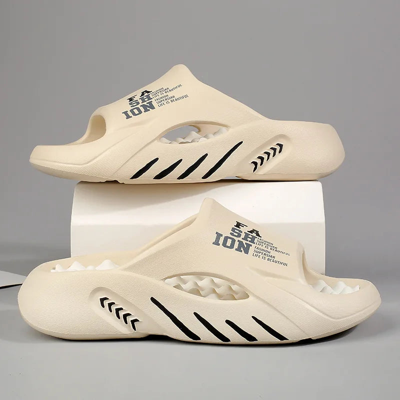 Comwarm New Thick Sole Men Sandals Indoor Outdoor Men Massage Slippers Casual Beach Slides Fashion Men's Sport Slippers Big Size