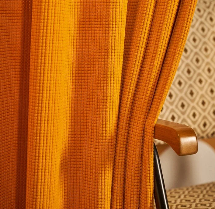 European Luxury Curtains for Living Room Rice Velvet Solid Color Blackout Velvet Bedroom Dining Study Hall Decor Custom Size