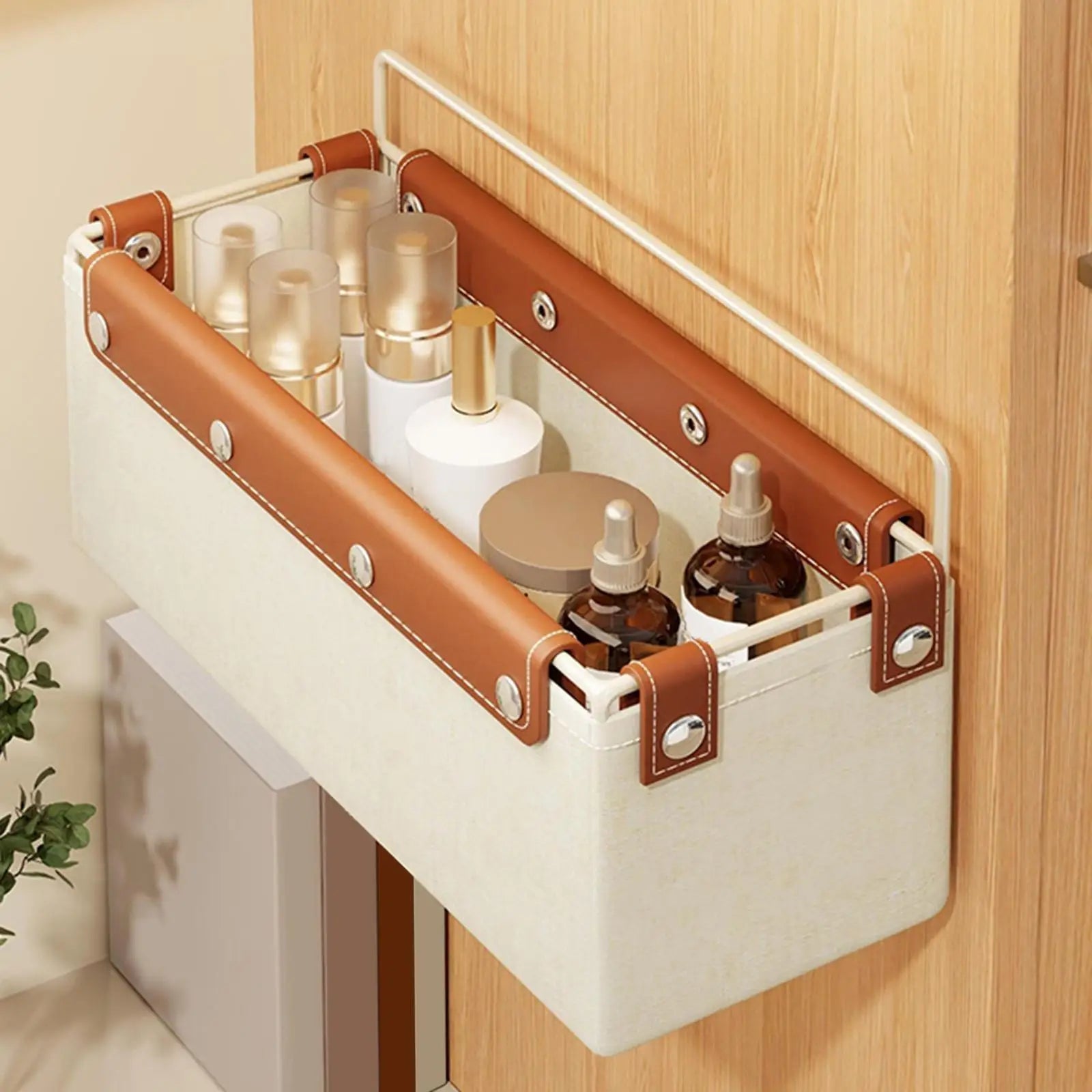 Bathroom Storage Basket Decor Compact Multipurpose Convenient Wall Shelf Sundries Organizer for Hotel Home Farmhouse Dorm Office
