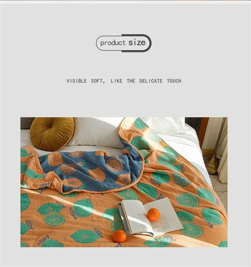 100% Cotton Muslin Bed Cover Breathable Muslin Bedspread Home Textile Adult Kids Jaccquard Sofa Bed Throw Blankets Bedsheet