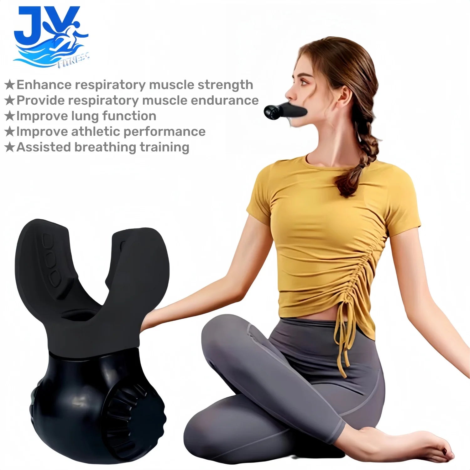 Breathing Exercise Device,Breathers Trainers Exerciser with Adjustable Inspiratory/Expiratory Vibration Fitness for Wellness