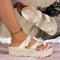 Ladies' EVA casual simple buckle flat heel thick sole set for wearing one word slippers in large size