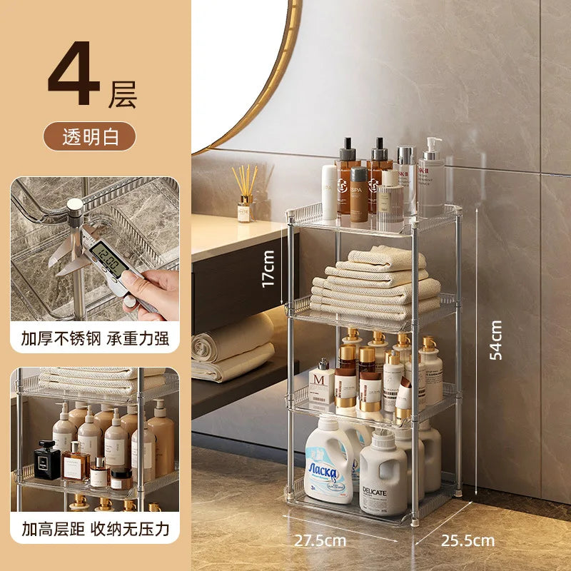 Bathroom Storage Rack Multi-Functional Washstand Desktop Cosmetics Floor Shoe Rack Pet Light Luxury Bathroom Organizing Rack